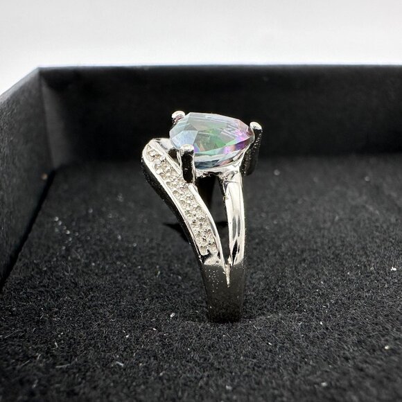 Trillion Cut Mystic Topaz Ring Size 7 - Sterling - Picture 15 of 16